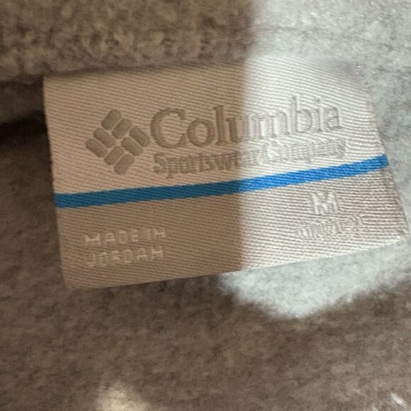 Columbia Women’s Fleece Jacket Medium Gray Full Zip Pink Trim Outdoor Hiking - Picture 3 of 7